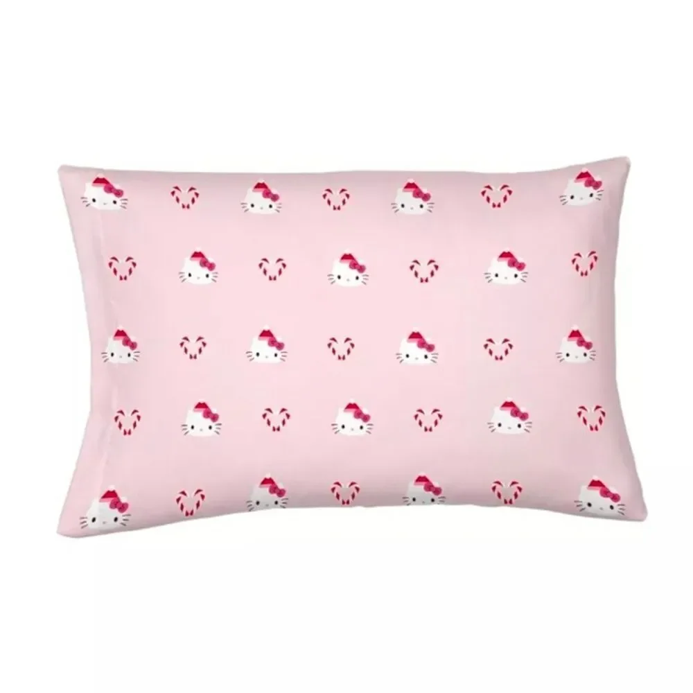 New Hello Kitty Candy Cane Christmas Love Kids Pink Twin Sheet Set